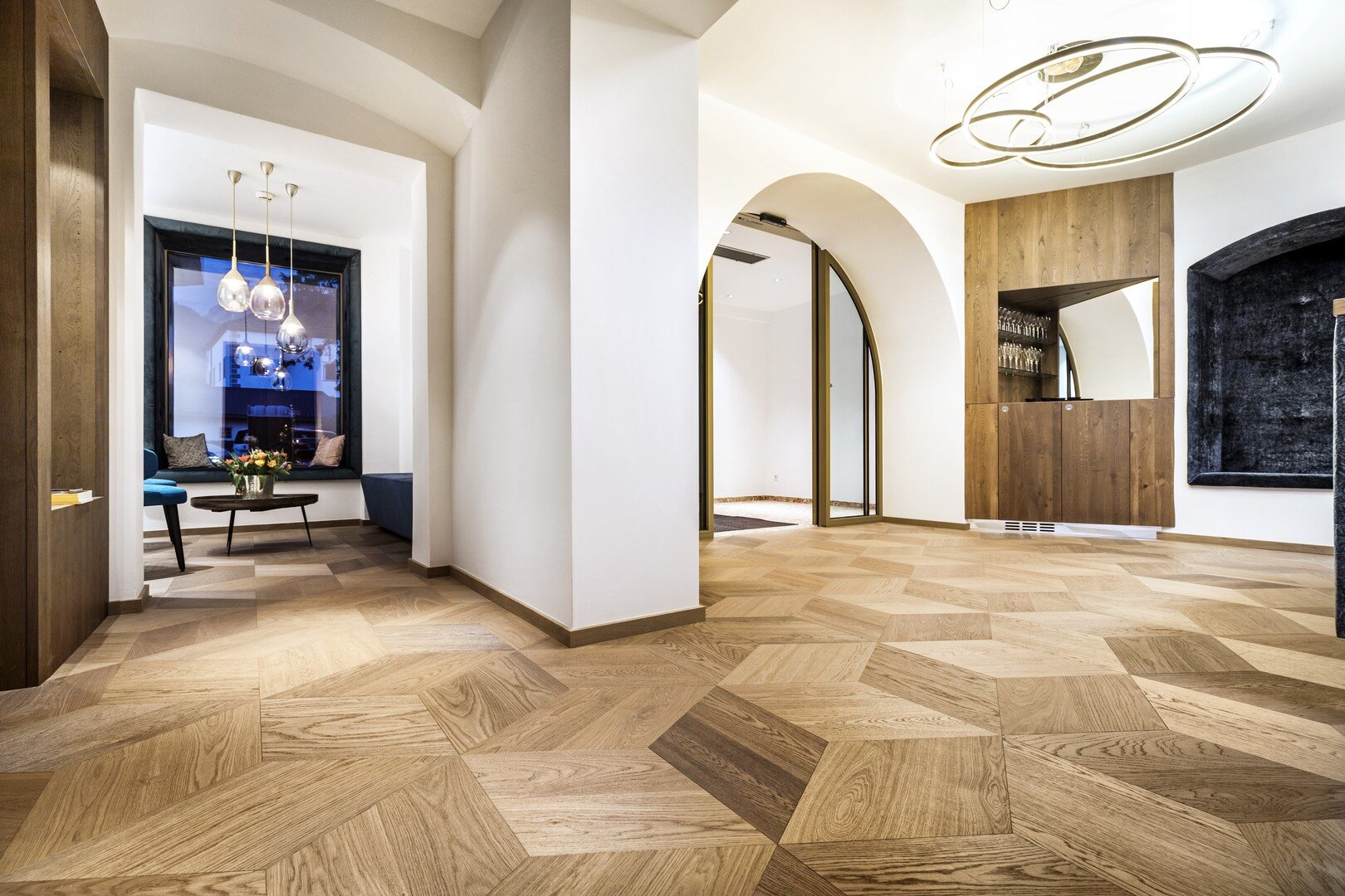 TRAPA Tafelboden Raute Moohreiche naturell gebürstet Arezzo - Seehotel das Traunsee, AT